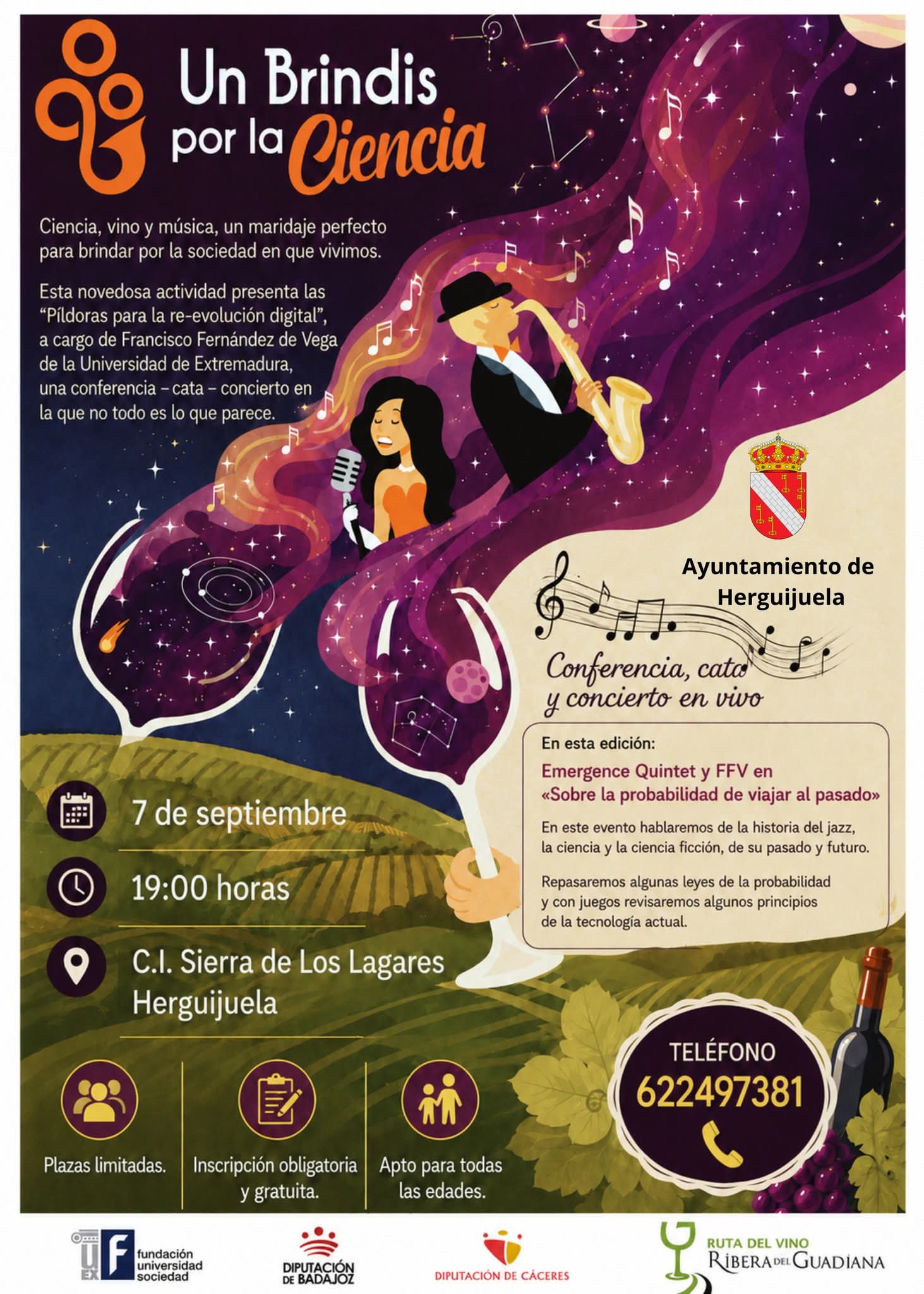 Conferencia, cata y concierto en vivo