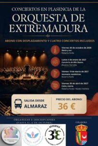 Conciertos Orquesta Extremadura en Plasencia desde ALMARZ