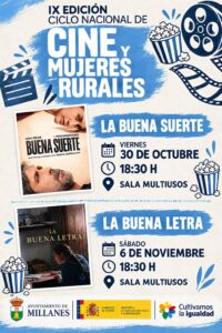 IX EDICION CICLO NACIONAL DE CINE Y MUJRES RURALES MILLANES 30 OCT Y 6 NOV
